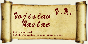 Vojislav Maslać vizit kartica